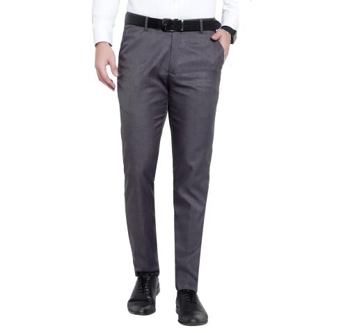 TIM ROBBINS MEN'S TROUSERS GREY MELANGE COLOR SLIM FIT COTTON BLEND FORMAL TROUSERS|TROUSER|MEN TROUSER|FORMAL TROUSER|PANT|PANTS|MEN PANTS|TROUSERS|CASUAL TROUSERS