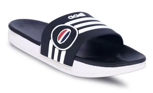 Aadi Men's Black Synthetic Leather Daily Casual Slider