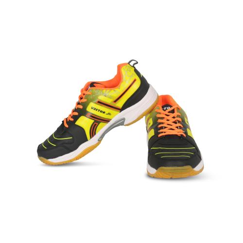 Vector X CS-2000 Court Shoes for Mens (Black-Green-Orange)