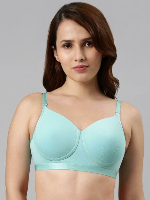 Enamor A165 Antimicrobial Ultimate Coverage Fab-Cool Cotton T-shirt Bra for Women- High Coverage, Padded and Wirefree
