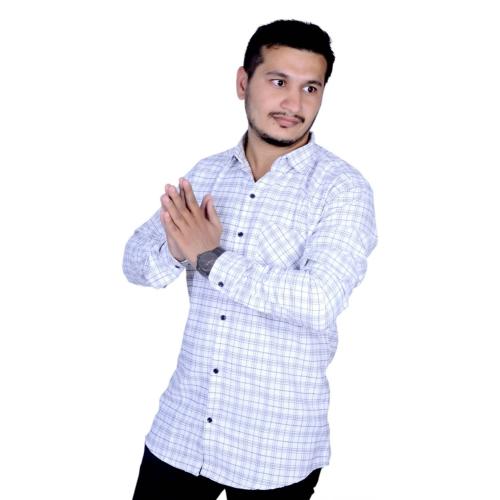 COPER BUCK Men White Cotton Blend Checkered Full Sleeve Casual Shirt