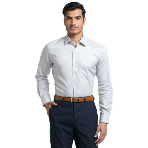 Buy Raymond Men Light Grey Formal Shirt Online at Best Prices in India ...