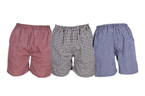 Awala Fashion Men's Cotton Checkered Printed Boxers, Shorts, Multicolor Pack-of -3