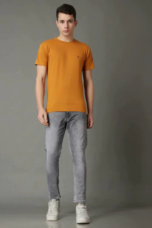 blue collars Men Slim Mid Rise Grey Jeans Ankle Fit