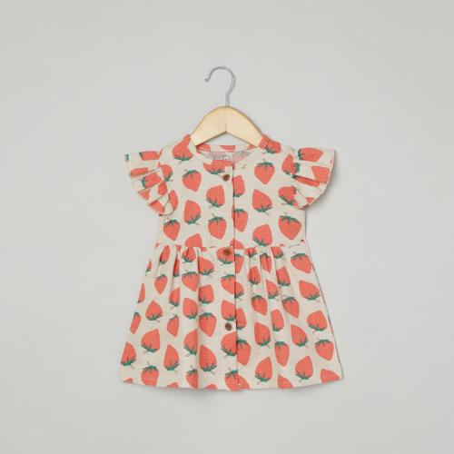 The Boo Boo Club Girls Summer Comfortable Pure Organic Muslin Cotton Sleeveless Frock for Girls| 6-12 Months| Green Avacado dresses| kids wear| girls dress| baby girl dresses| kids dress| dress| night dress for girls| frock girls| dresses for girl