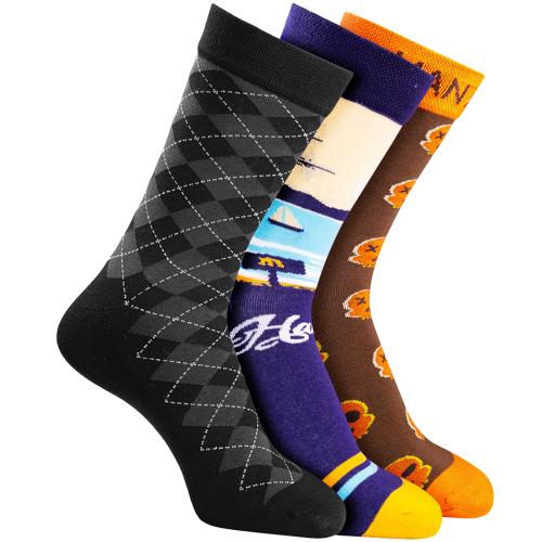 Man Arden The Luxe Line Designer Edition Socks, World's Finest Cotton (Pack of 3 | Size: Free Size | Color: Multicolor | Length: Regular)