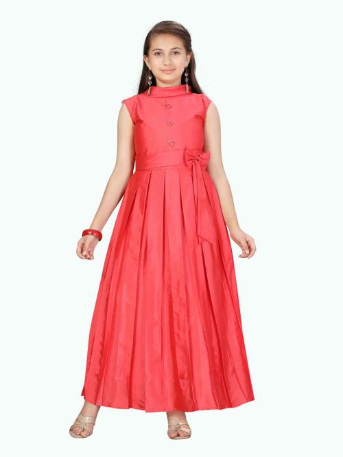 Aarika Girls Gajri Colour Silk Gown