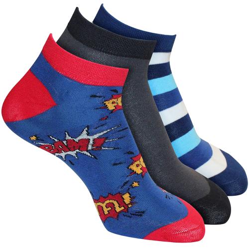 Man Arden The Fashion Froe Designer Edition Ankle Length Socks, World's Finest Cotton (Combo of 3 | Size: Free Size | Color: Multicolor)