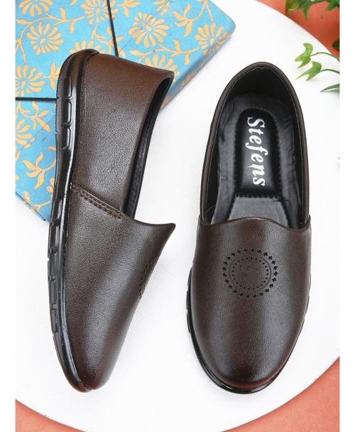 Stefens Brown Casual Slip-on For Kids Boys