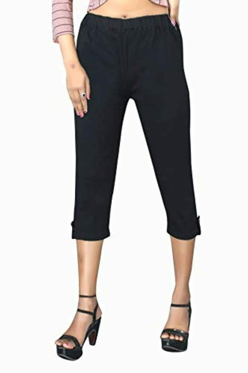 Buy AngelFab Women Black Denim Capri L Online at Best Prices in India JioMart.