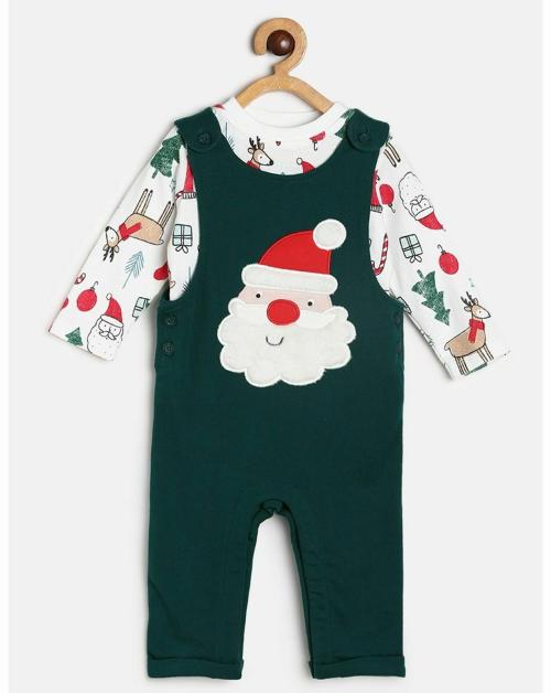 MINI KLUB Baby Boys GreenDungaree Set