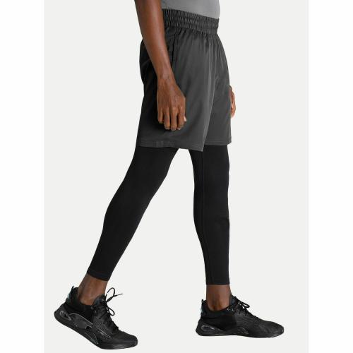 Rad Prix Men Solid Black Polyester Athleisure Shorts