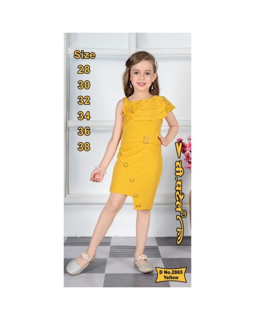 Fast Forever Girls Dress _Stylish and Elegant Outfit for Parties|SIZE:-36|COLOUR:-Yellow