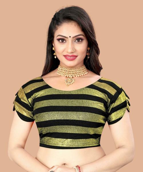 Suwali Women Black Striped Hosiery Blouse