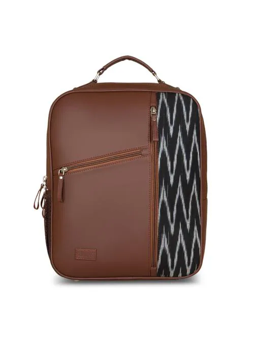 Zouk Unisex Black Ikat Striped Laptop Backpacks for Office , College and Travel| Fits upto 15.6 Inch Laptop