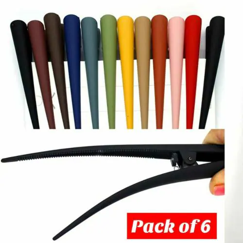 alamodey Matt Hair Crow Shape Clips (Pack of 6) Hair Claw (Black)