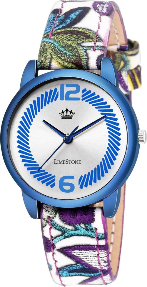 LIMESTONE Analog Silver, Blue Dial Multicolor Strap Watch For Women (LS1338)