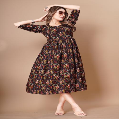 YANKA HUB Women's cotton Maternity Dress/Pregnancy Dress/Easy Breast Feeding/Breastfeeding Dress/Western Dress with Zippers for Nursing Pre and Post Pregnancy. (Black) Size: XXX-Large Pack Of 1