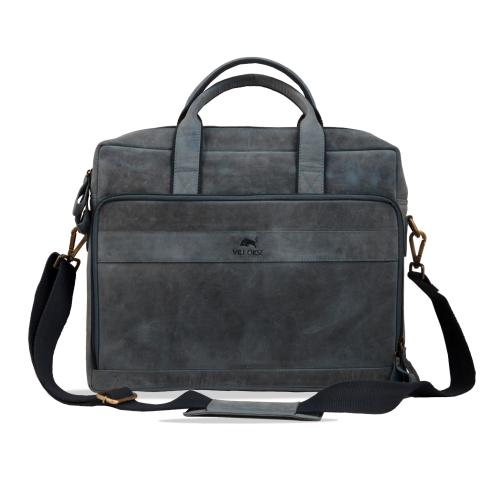 VILL OKSE GENUINE LEATHER LAPTOP BAG FOR MEN FOR UPTO 15 INCH LAPTOP (THE MANDARIN Waxy Blue)