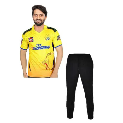 Buy Teky IPL CSK Thala Dhoni 7 Fan Jersey 2024/2025 With Track Pant For