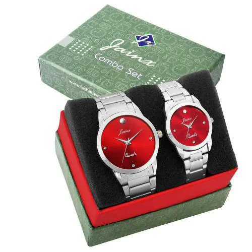 Jainx Red Dial Analog Watch - For Couple