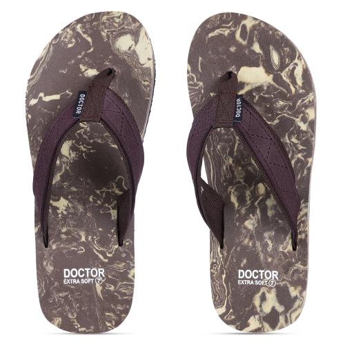 DOCTOR EXTRA SOFT Brown House Camo Slipper for Men's Ortho Care Orthopaedic and Diabetic Mcr Comfortable Super Fit Doctor Daily Use Dr Flip-Flop Stylish Slides for Boy's and Gent's OR-D-29