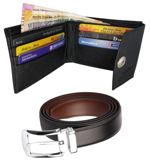 GARGI Men' Belt Wallet Combo' Gift Set