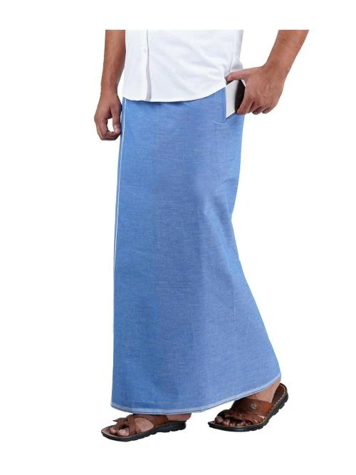 PRAKASAM COTTON COTTON Mens Premium KFC Plain Welcro pocket Dhoti (KFC-PLN-PURPLE)