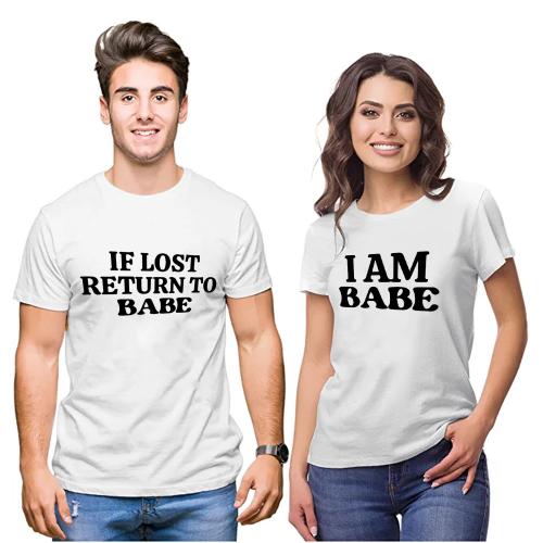 Valentines Day Couple Tshirts for Couples | Printed T-Shirts | Men's and Women's Round Neck T-Shirt