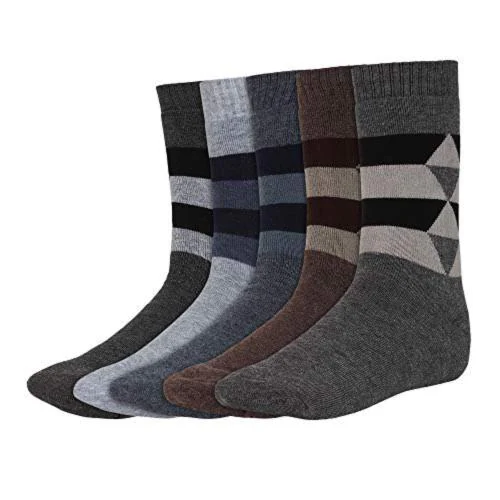 SIDEWOK Calf Length Socks For Men Winter Combo of 5 Pair Free Size(SCS-WFL-01) (5)