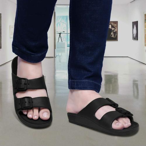 Richale Comfortable Trending Black Slider For Men