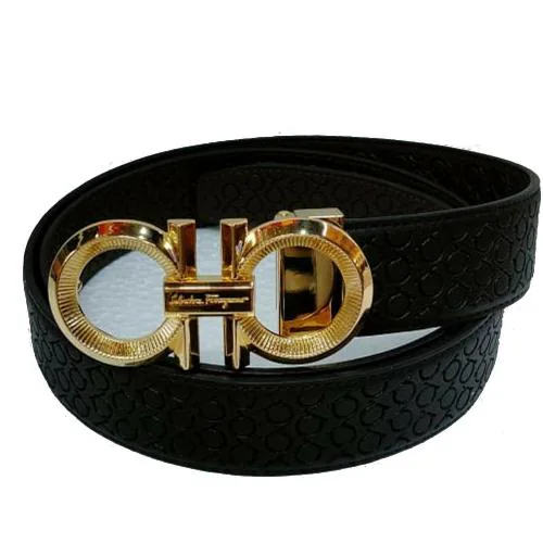 Siza Fashion Salvatore feragammo Belt Gold Buckle Black Belt Fashion Party Wear