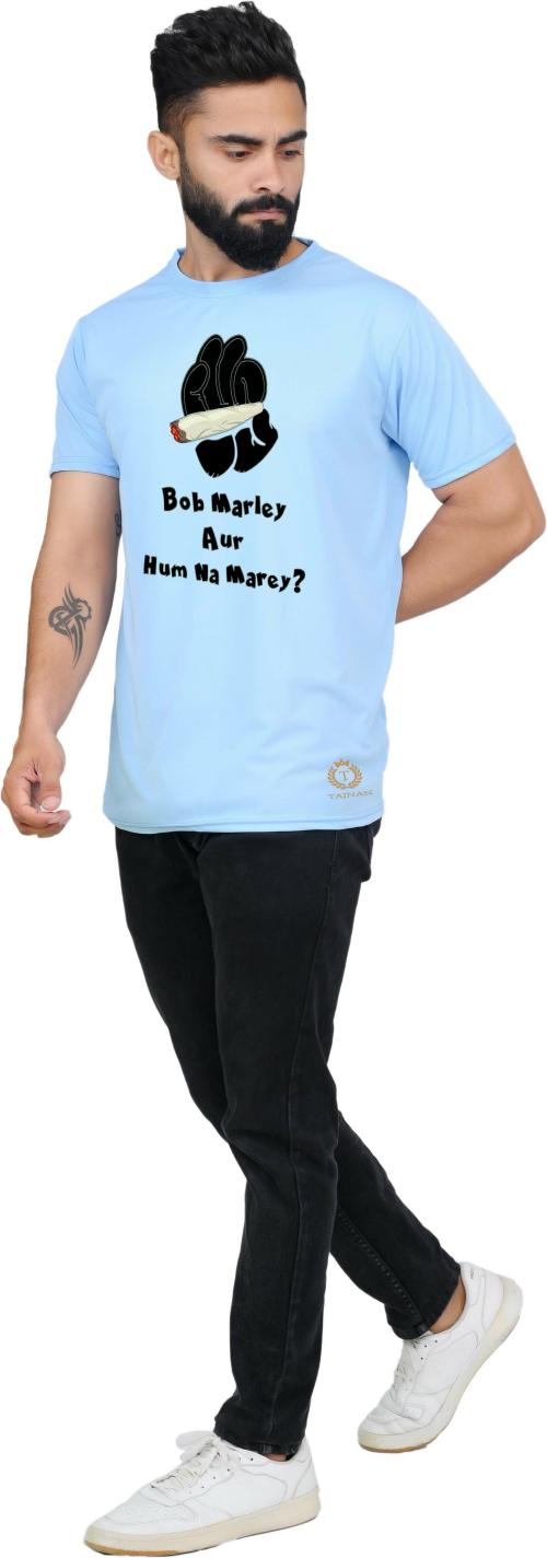 TAJNAN Men Light Green Printed Poly Cotton T-Shirt