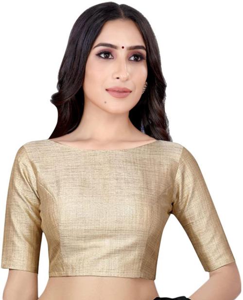 Desimisskart Women Beige Solid Phantom Boat Neck Blouse (38)
