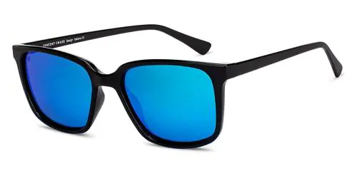 VINCENT CHASE EYEWEAR Polarized and UV Protected Square Full Rim Blue Sunglass (Men and Women) - Medium (VC S11740)