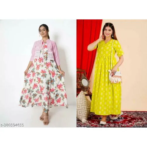 CLOTERI Women's Kurti (Combo Pack Of 2 Pcs ) (Size-S)