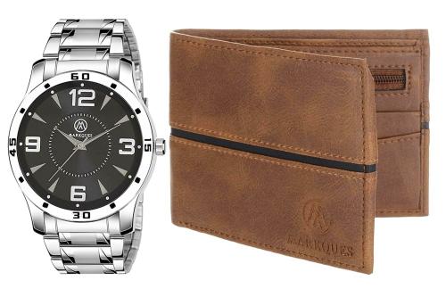 MarkQues Men's Watch and Wallet Combo Gift Set (BON-770109 EGO-4402)