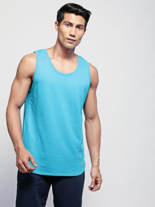 Jockey MV06 Men's Super Combed Cotton Blend Solid Low Neck Tank Top With Breathable Mesh and Stay Fresh Treatment - Caribbean Sea
