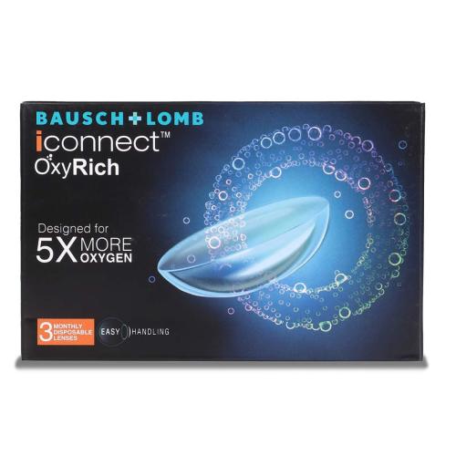 Bausch and Lomb Iconnect Oxyrich Monthly Disposable Contact Lens (-3.25, Clear, 3 Lenses)