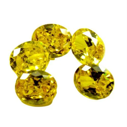 55Carat Yellow Cubic Zircon at Wholesale Rate 5.25 Ratti 4.77 Carat Oval Jarkan Loose Gemstone 1 Pcs
