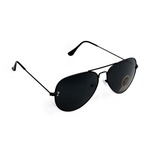 Campeon Aviator UV 400 Protection Black Frame Black Glass Unisex Sunglasses Pack of -1