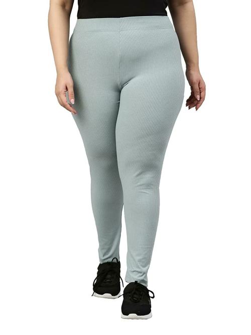 Go Colors Women Light Blue Solid Stretch Leggings