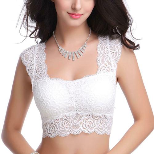 Mysha Women White Lace Bra (34)