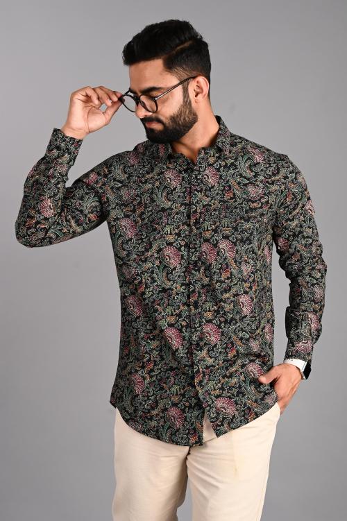 DARK AGE Men's| | Cotton Paisley Printed Full Sleeve Spread Collerd Shirt for Boys| | Relaxed Fit Cool Shirts for Party