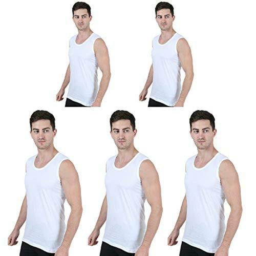 Buy abaranji Men Vest Combo Pack of 5 White Asserted Sizes Online