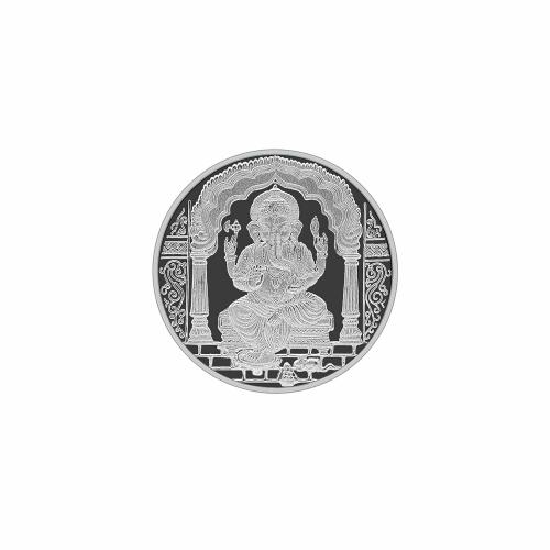 MAA SILVER 999 Purity Silver Ganpati/Ganesh Ji Coin/Sikka for Diwali|Dhanteras with Box for Gifting & Religious Use 10g