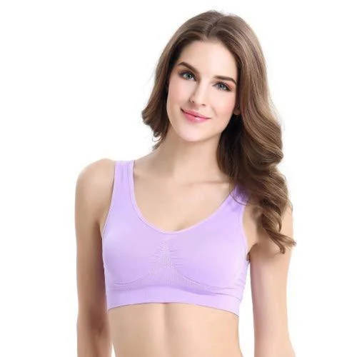 Fashiol Women Seamless Removble Pad Sports Bra 38 (Multicolor) JioMart