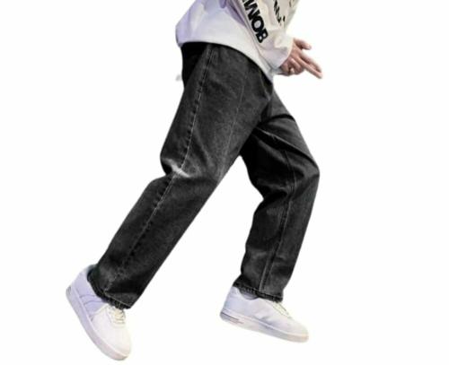 B WOLVES Charcoal Raw Wash Baggy Fit Jeans - Embrace Urban Chic for Boys & Men