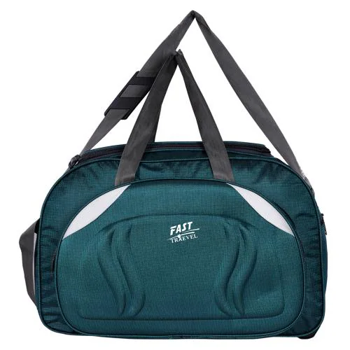 Fast Travel Light Weight Tuff Quality With Wheels Men And Women Green Nylon Strolley Duffle Bag 45 L