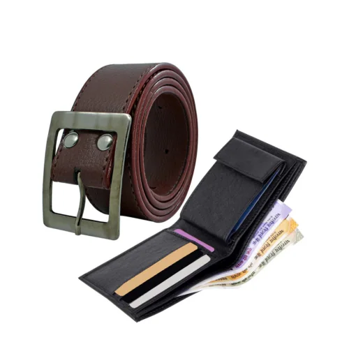 Buy NAVISHA FASHION Men's Formal & Casual Leather Belt & Wallet Combo